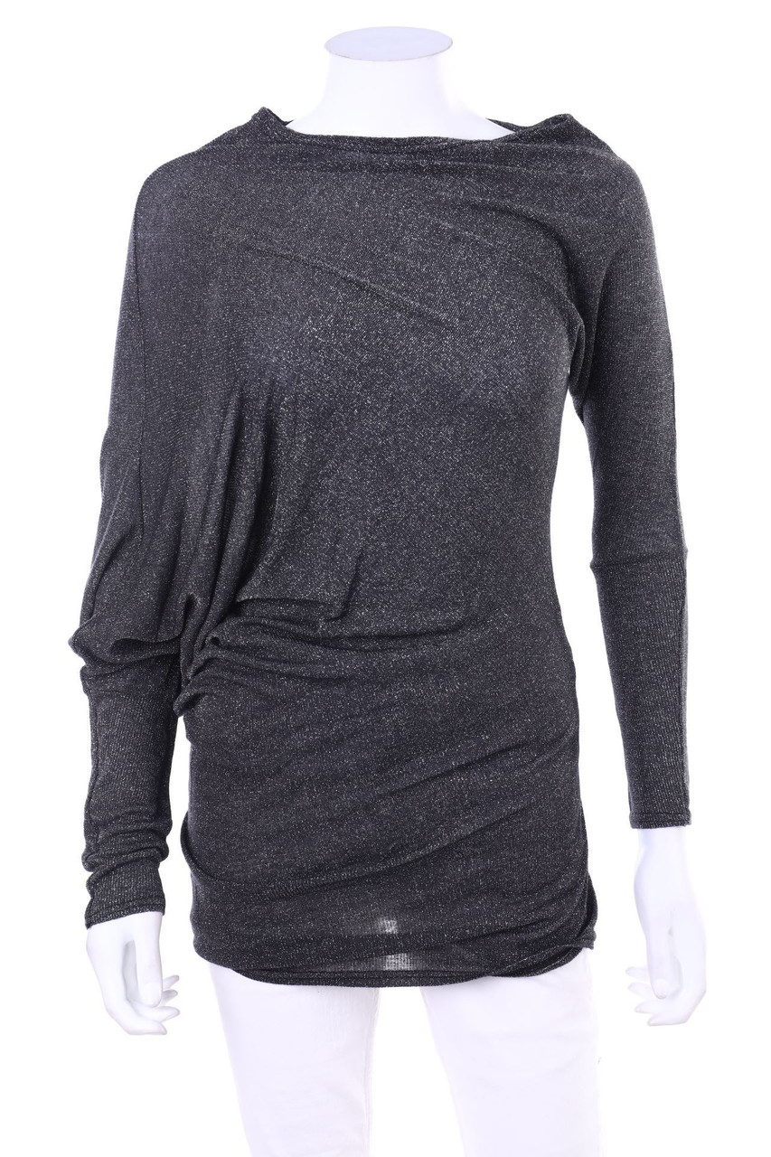 SECONDHAND - Glitzer-Shirt mit asymmetrischem Schnitt - S