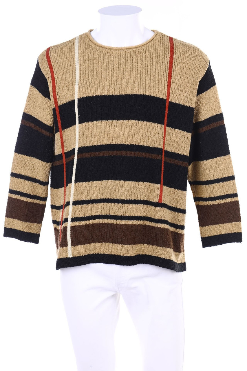 camelot - Vintage-Strick-Pullover mit geometrischem Muster - L