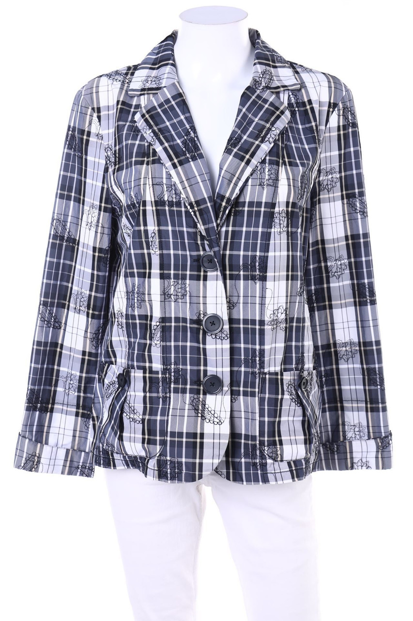 GERRY WEBER - Karo-Blazer mit Stickereien - D 40