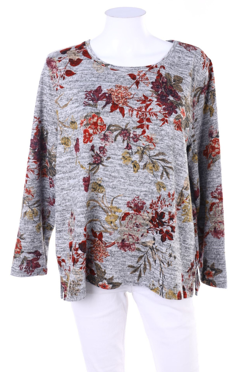 BICALLA - Longsleeve-Shirt mit Blumen-Print - XL