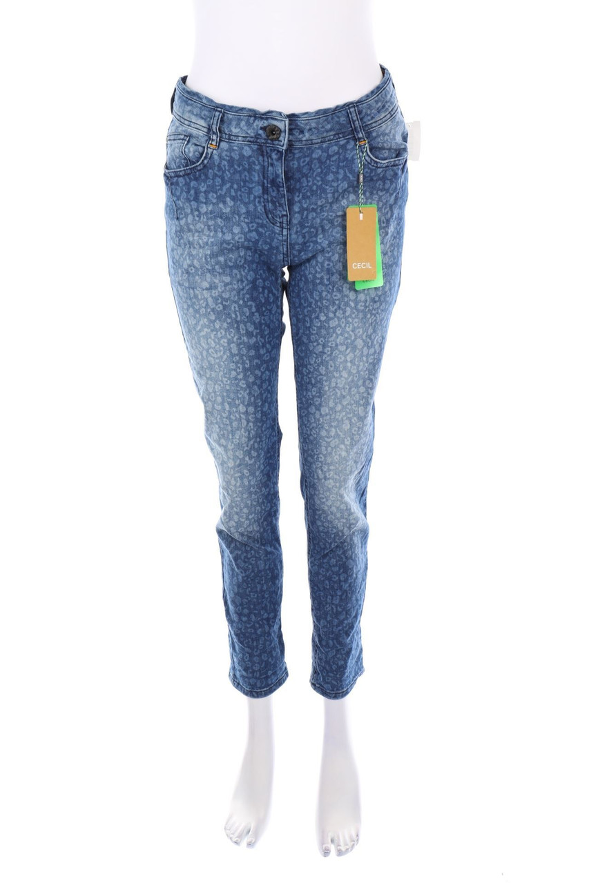 CECIL - Slim Jeans mit Animal-Print - W28