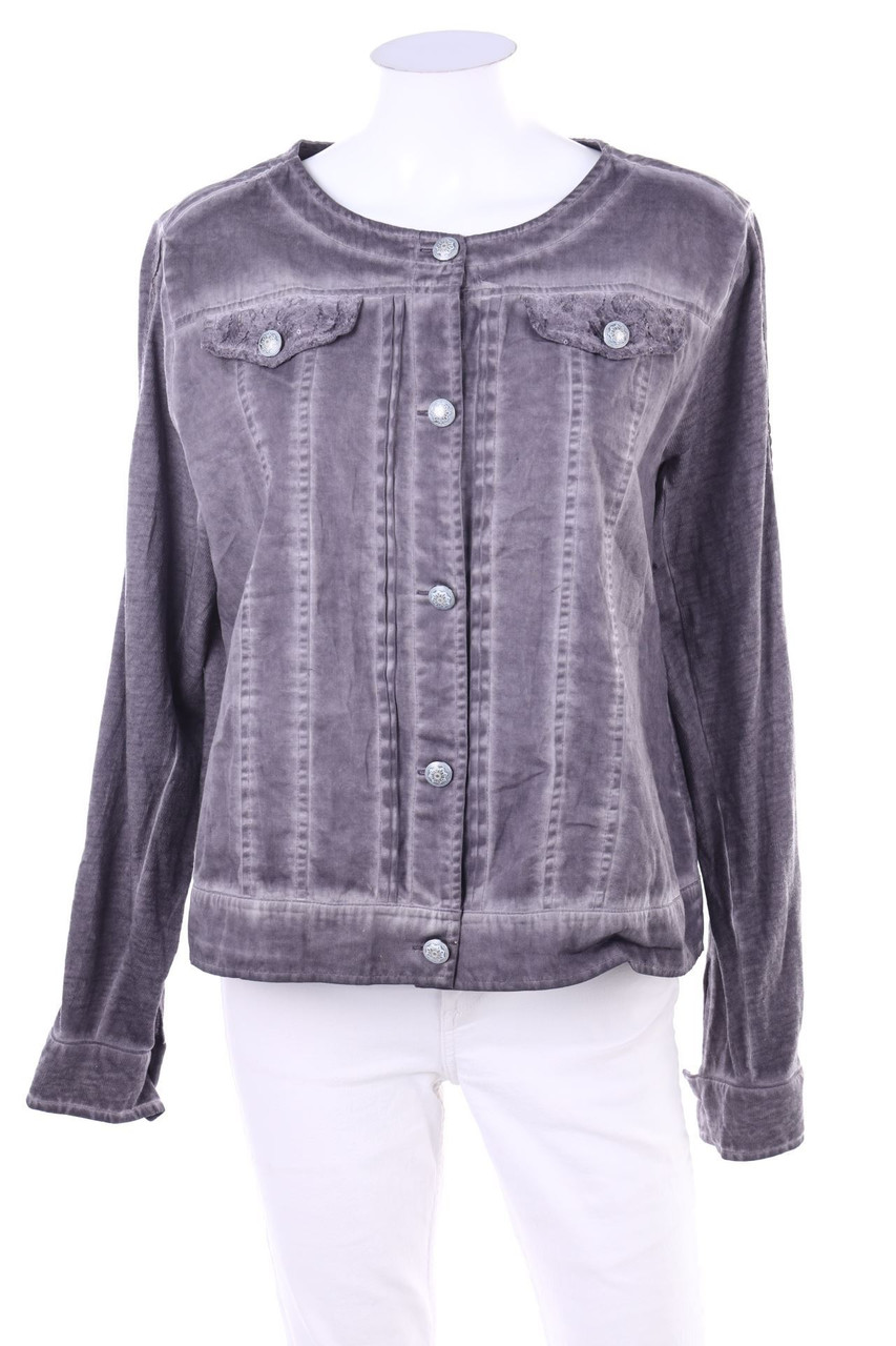 Laura Torelli - Garment Dyed-Jacke mit Spitze - L