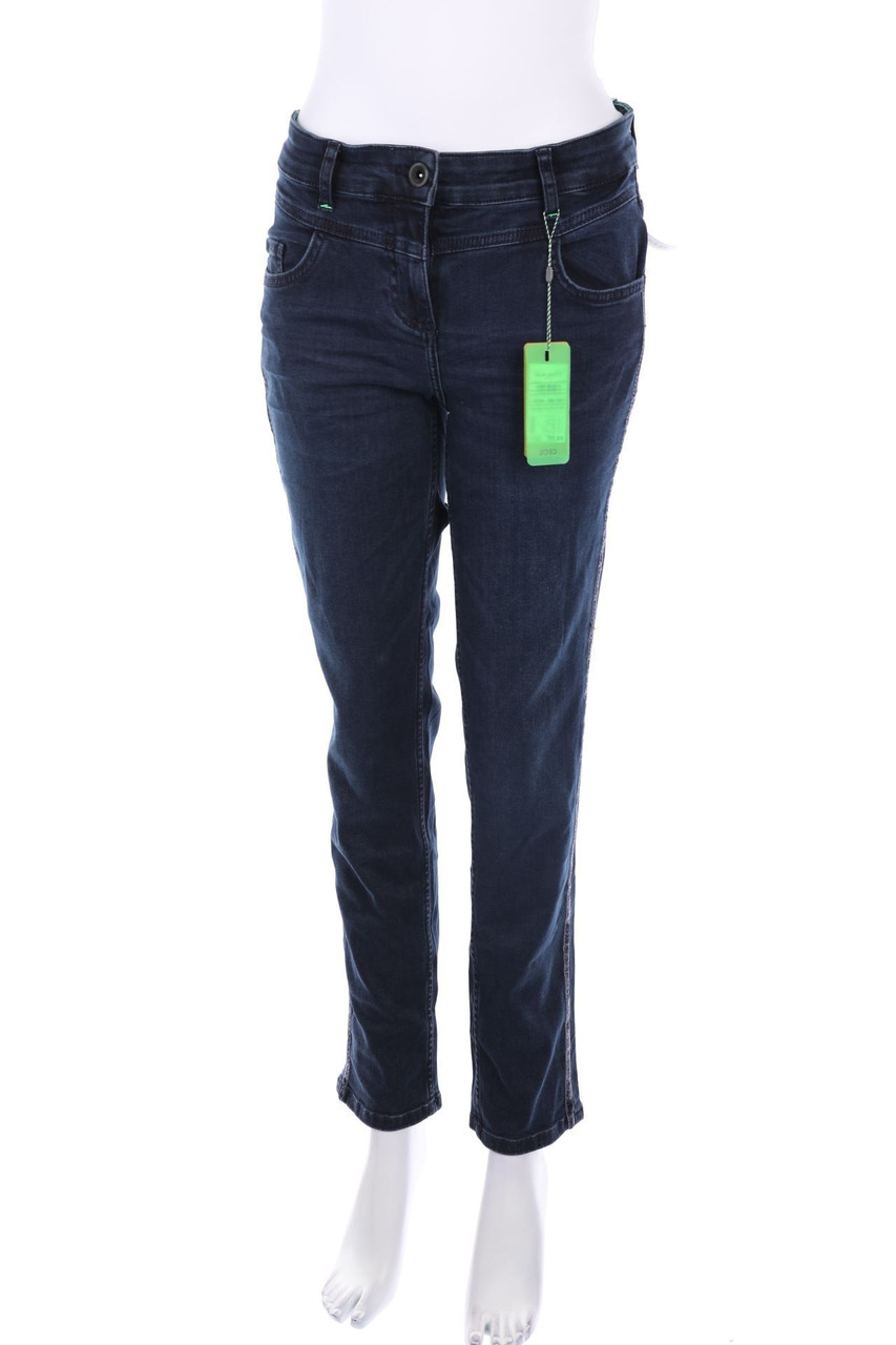 CECIL - Used Look Skinny-Jeans mit Galonstreifen - W28