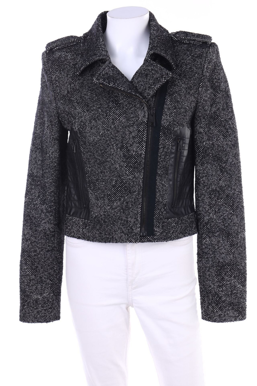 ouí - Jacke im Biker-Stil mit Kunstleder-Details - D 38