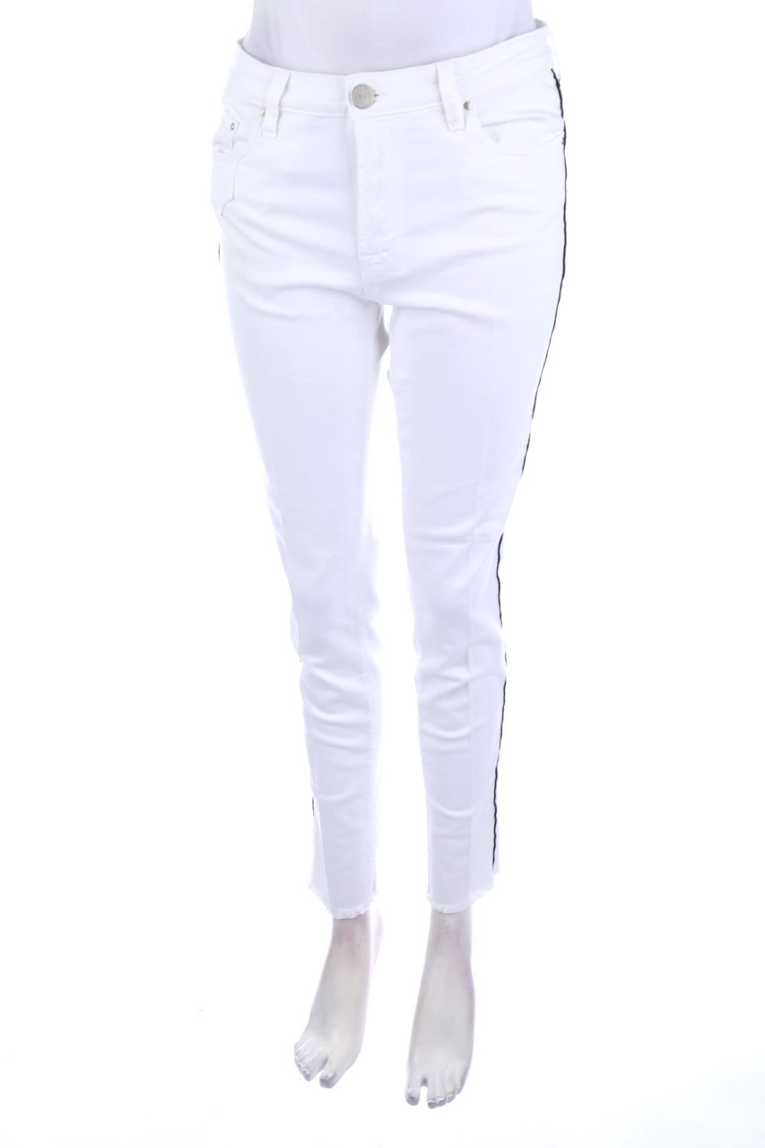 DON´T CRY - Distressed Skinny-Jeans mit Paspelierung - W30