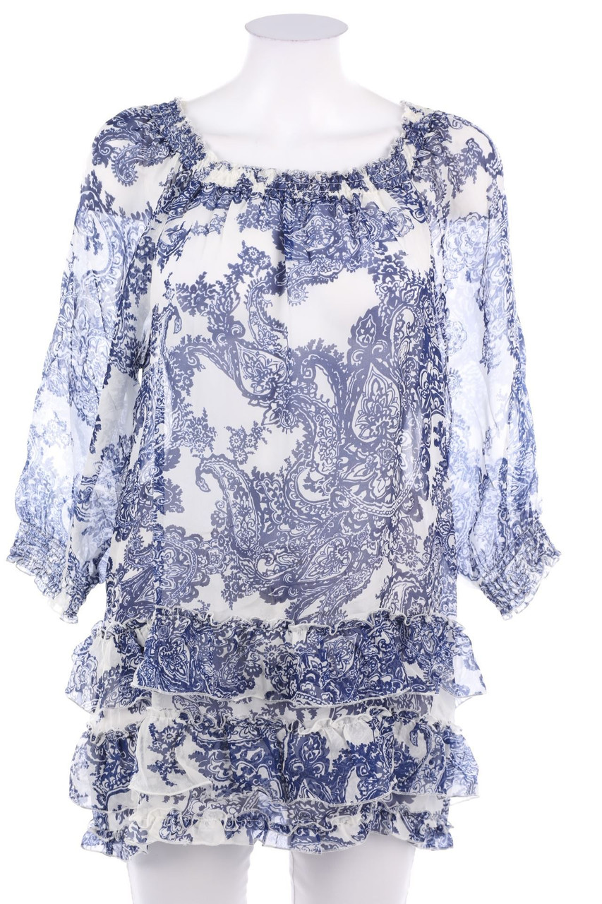 Joyce&girls - Volants-Seiden-Bluse mit floralem Muster - D 38