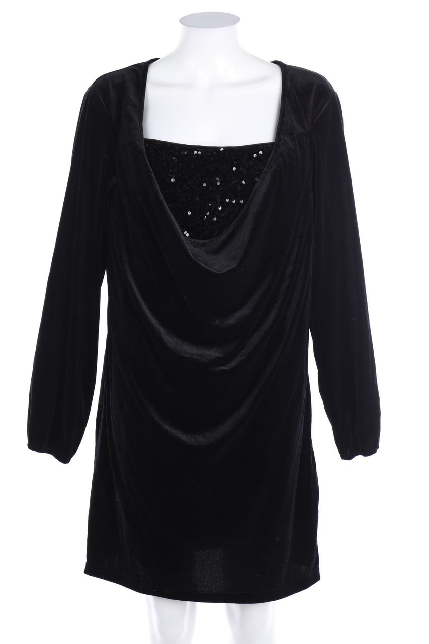hekka - Samt-Abendkleid mit Pailletten - XL