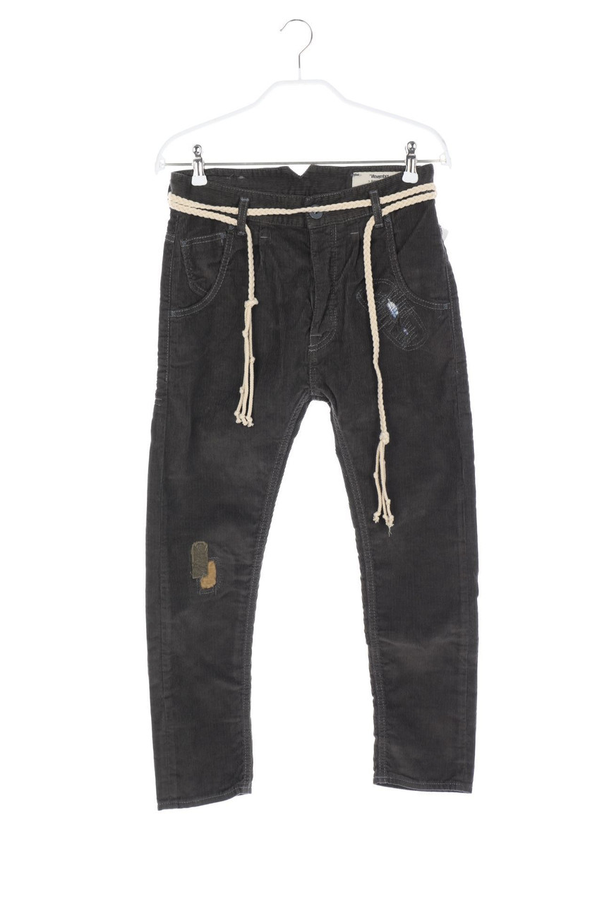 Novemb3r - Cord-Hose im Destroyed Look mit Gürtel - W26