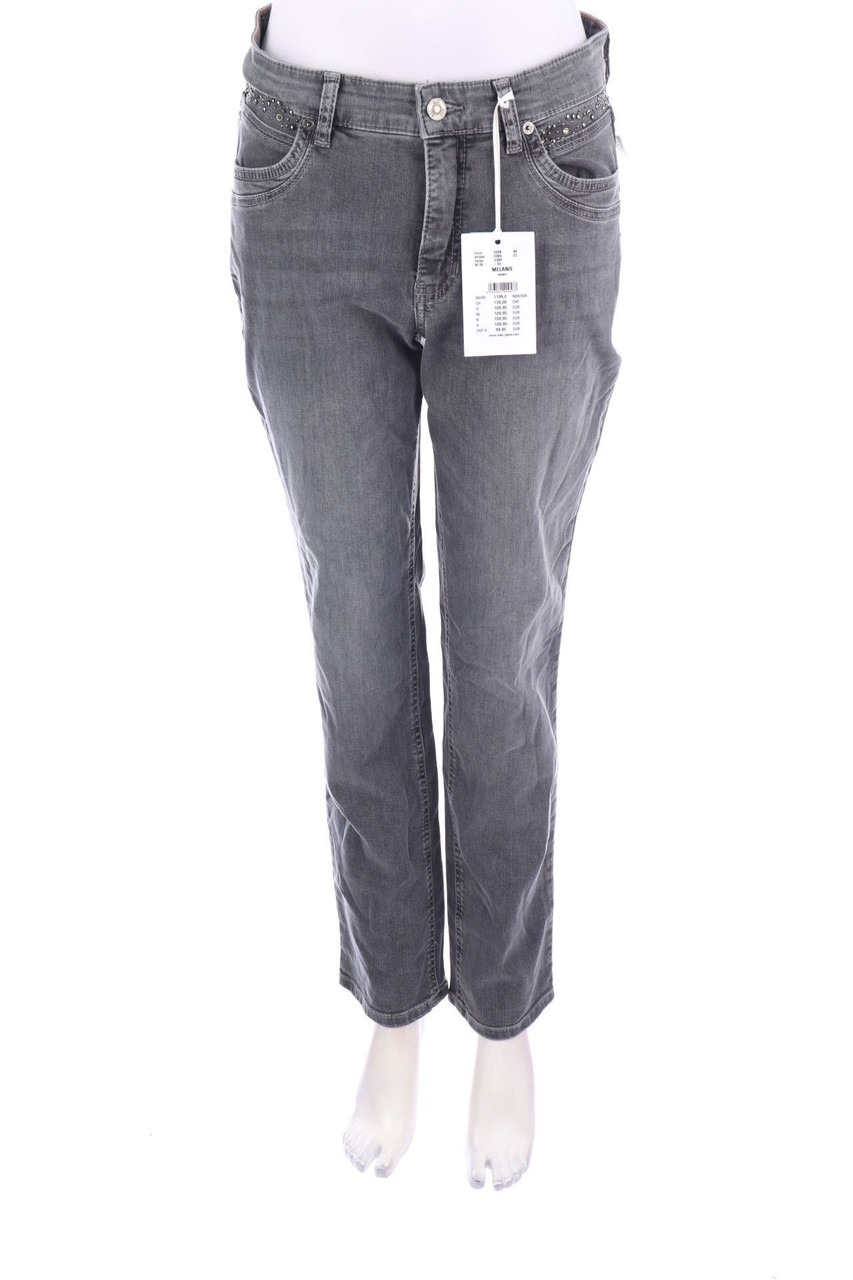 MAC - Used Look Skinny-Jeans mit Nieten - D 38