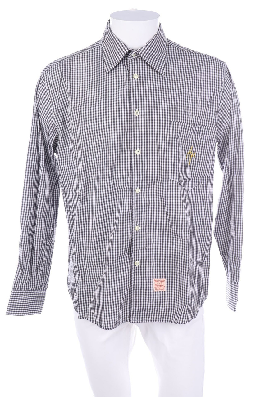 SECONDHAND - kariertes Hemd mit Stickereien - L