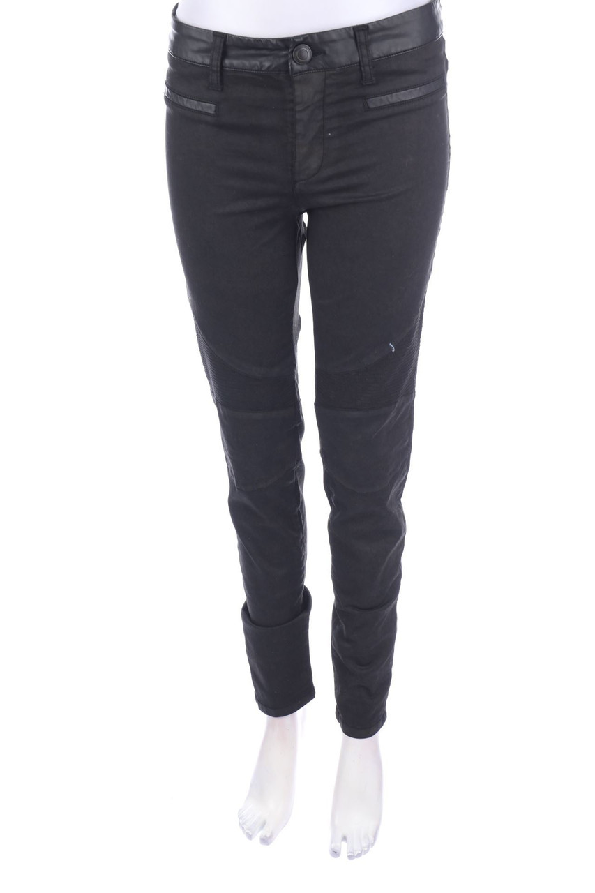 EGO SONIA DE NISCO - Coated Skinny-Jeans mit Kunstleder-Details - W29