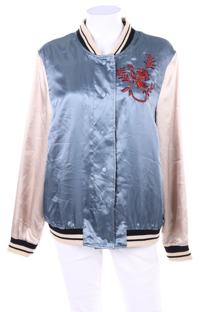 RAINBOW - Satin-College-Jacke mit Stickereien - D 38