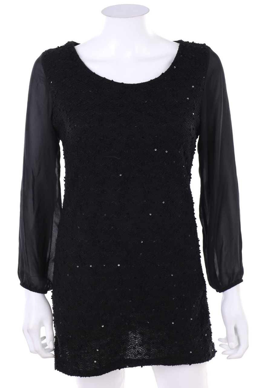 Ohne Label - Glitzer-Party-Kleid mit Chiffon - XS