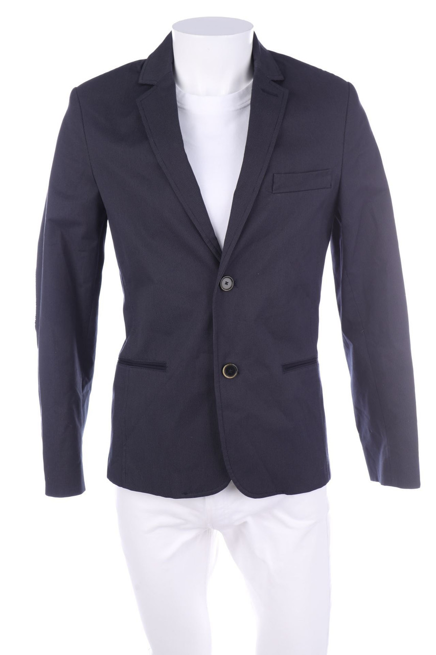 SECONDHAND - Streifen-Sakko mit Elbow Patches - L