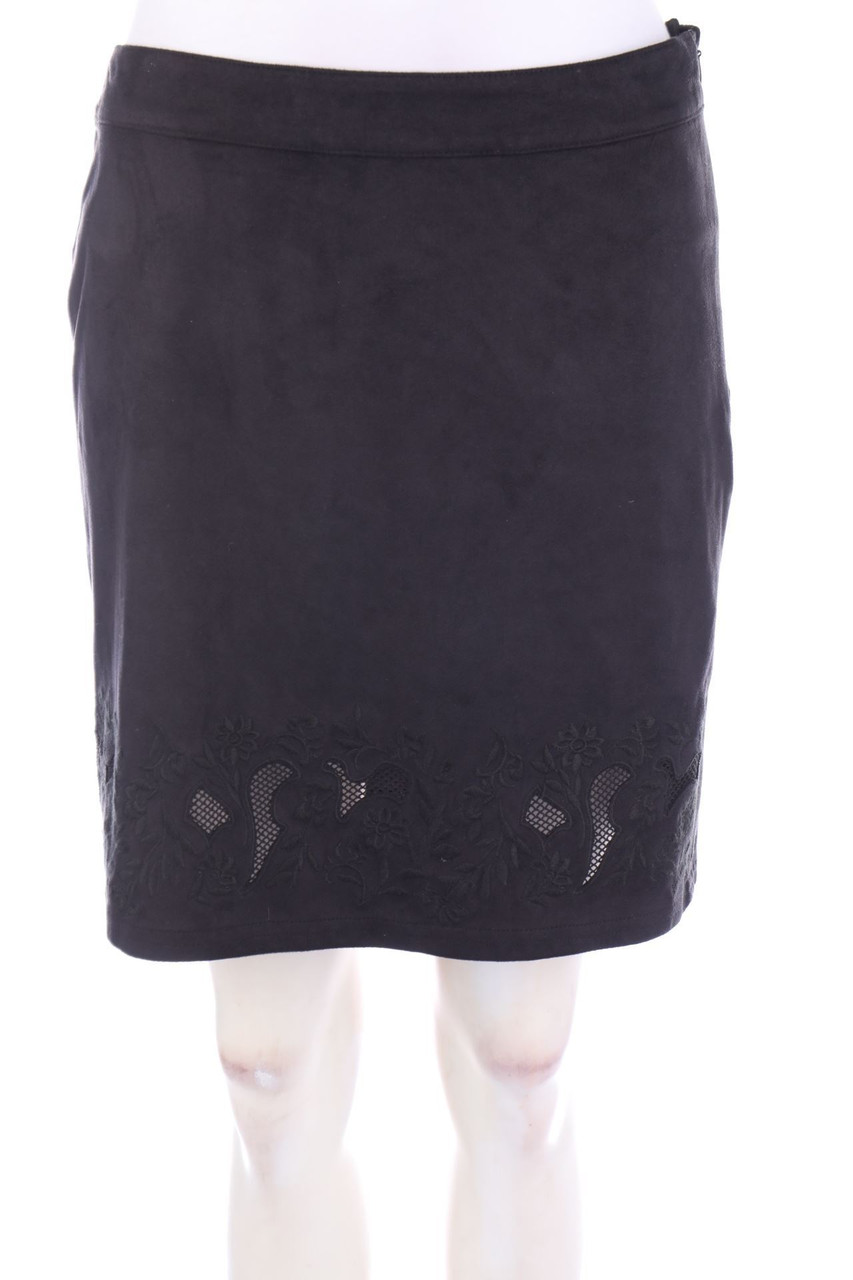 Yessica by C&A - Faux Leather-Mini-Rock mit Mesh-Einsatz - D 36