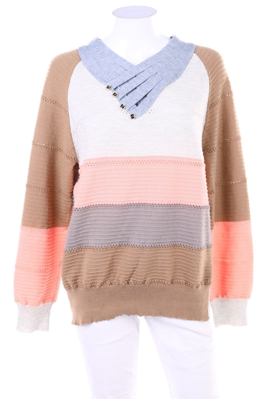 hekka - Strick-Pullover mit Lochstrick-Details - XL