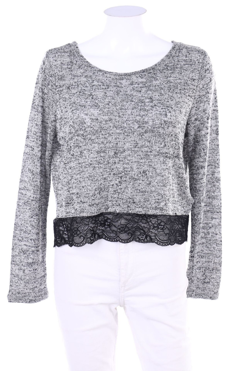 H&M DIVIDED - Strick-Pullover aus Viskose-Mix mit Spitze - S