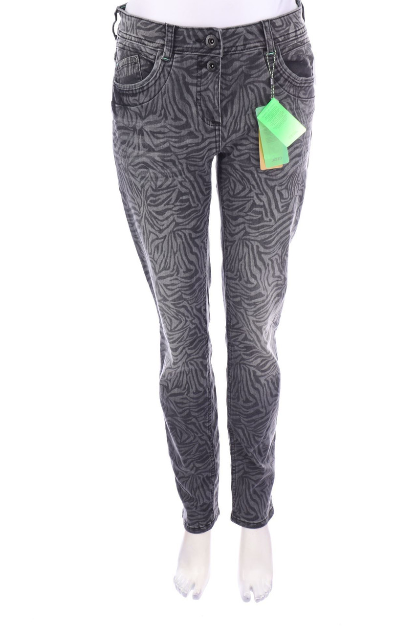 CECIL - Slim Jeans mit Animal-Print - W28