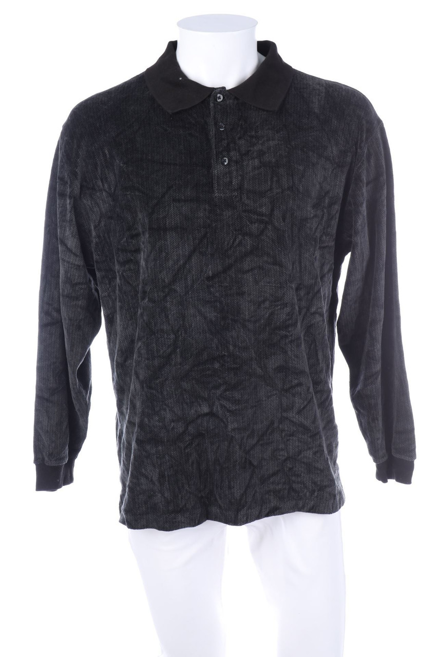 KNIGHTBRIDGE - Longsleeve-Poloshirt aus Samt - M