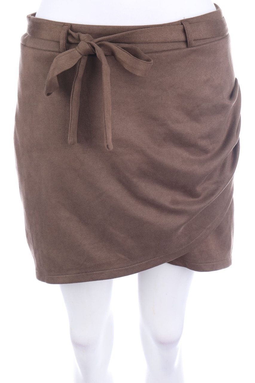 SHEIN - Minirock in Wickel-Optik mit Gürtel - L