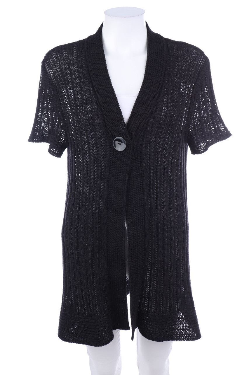 Ohne Label - Kurzarm-Cardigan mit Streifen - M