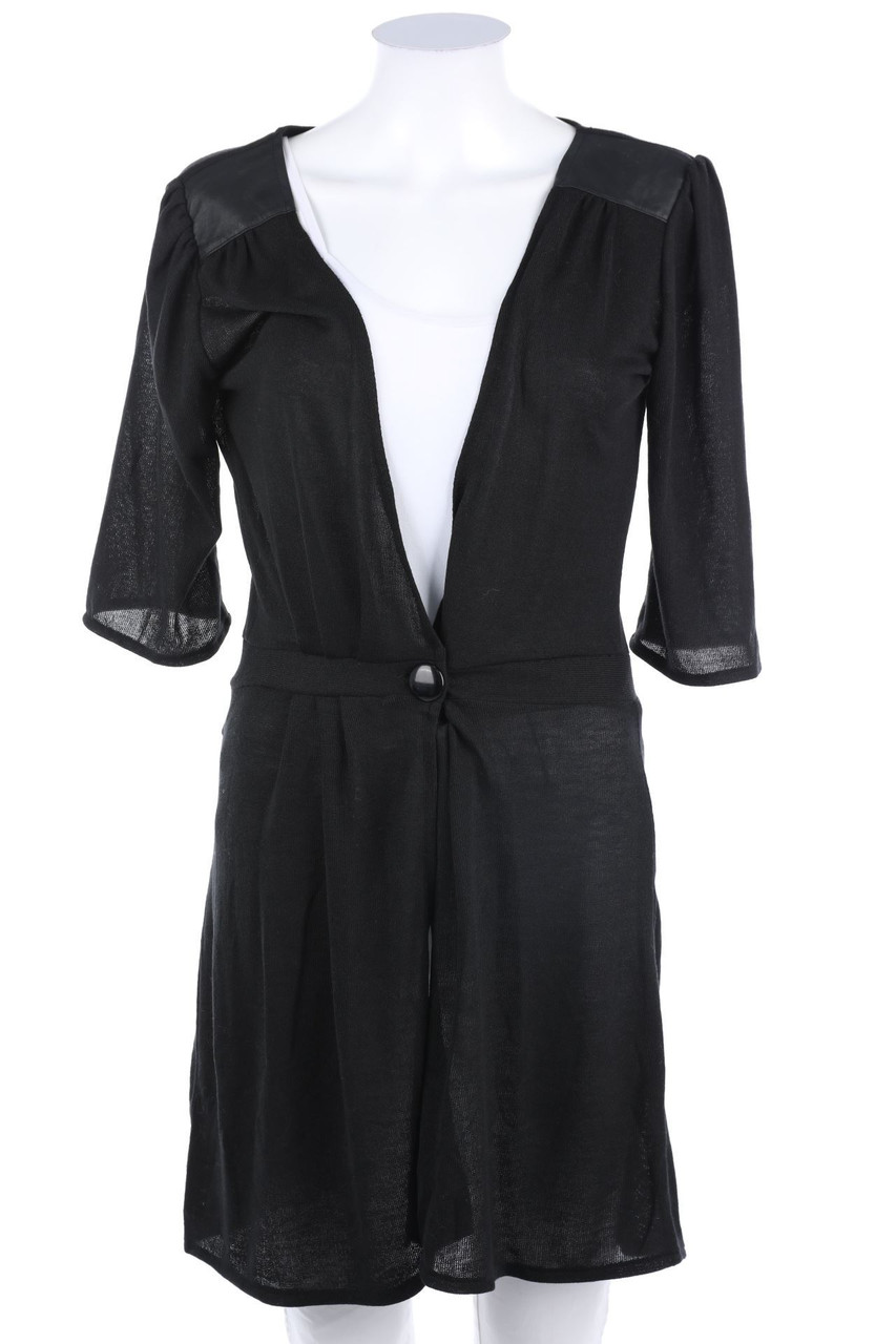 Ohne Label - Cardigan mit Kunstleder-Details - M