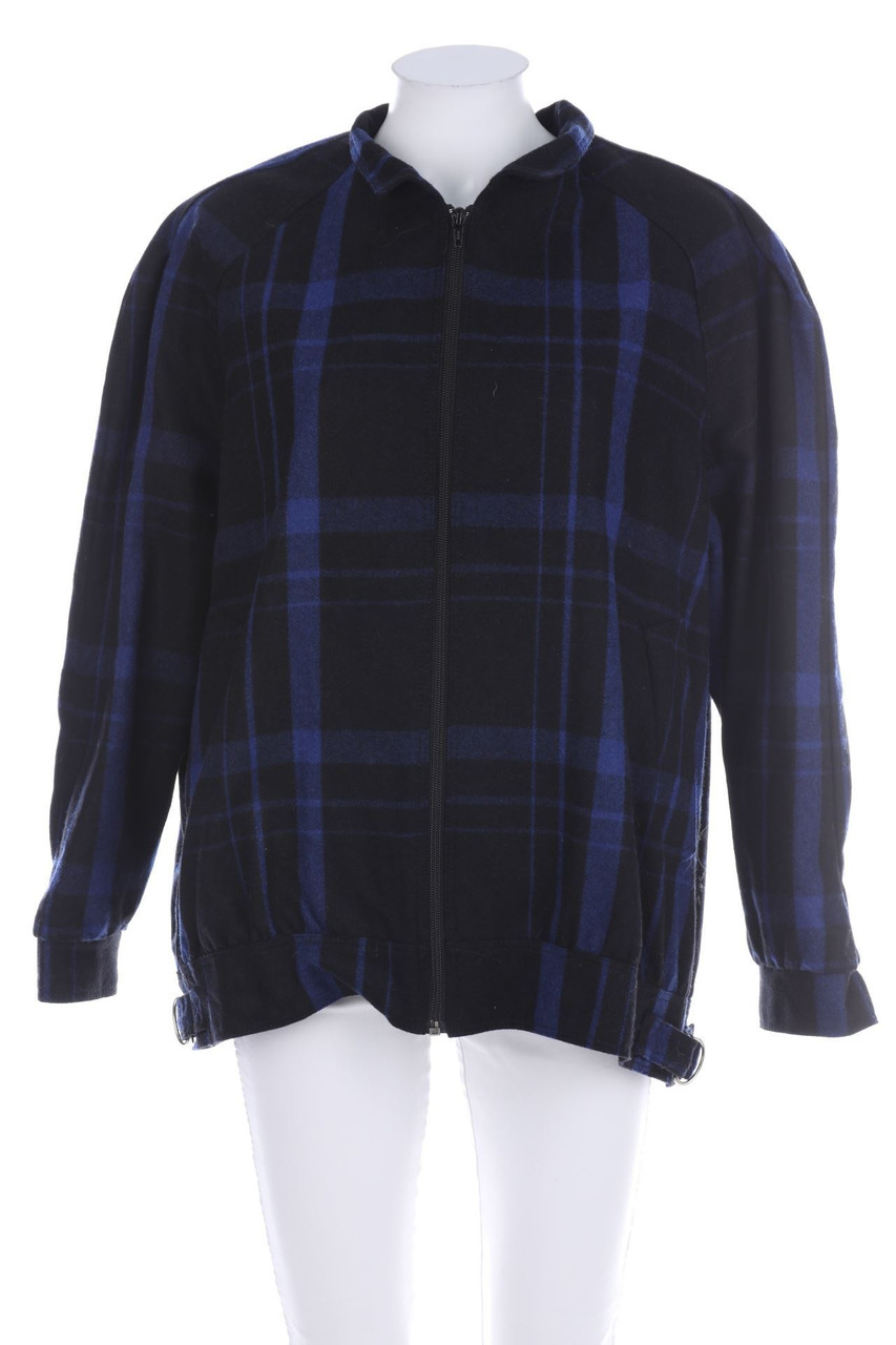 VINTAGE - Karo-Jacke mit Wolle - L