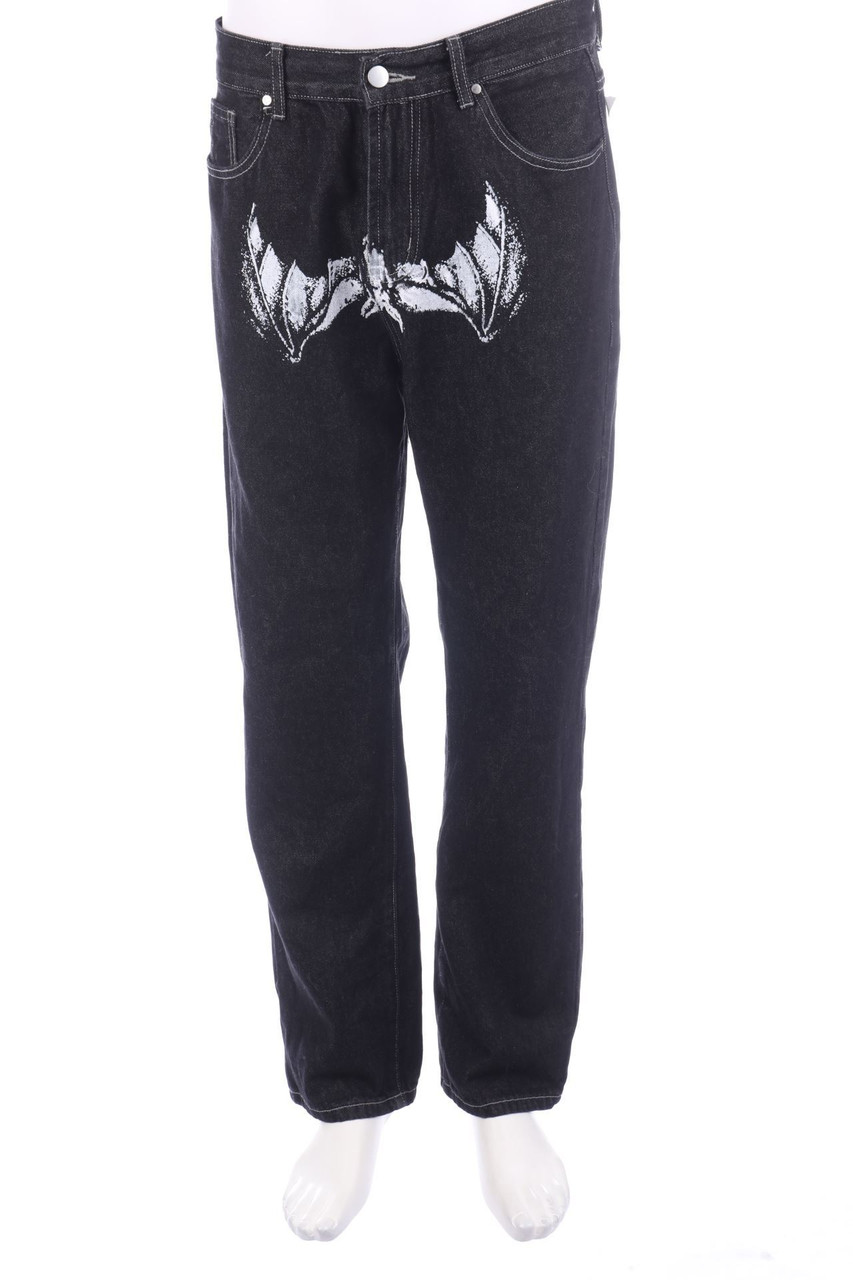 Retro Rarri - Y2K-Loose Cut Jeans mit Print - XL