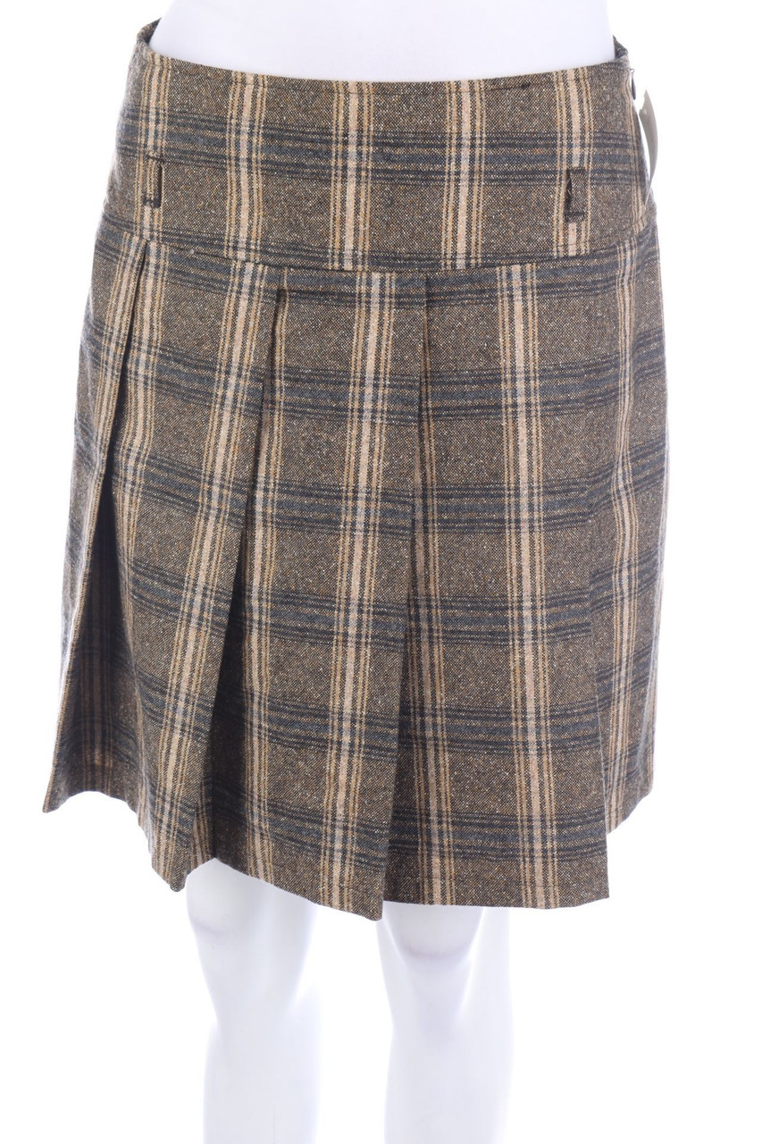 Yessica by C&A - Falten-Rock aus Woll-Mix mit Karo-Muster - D 36