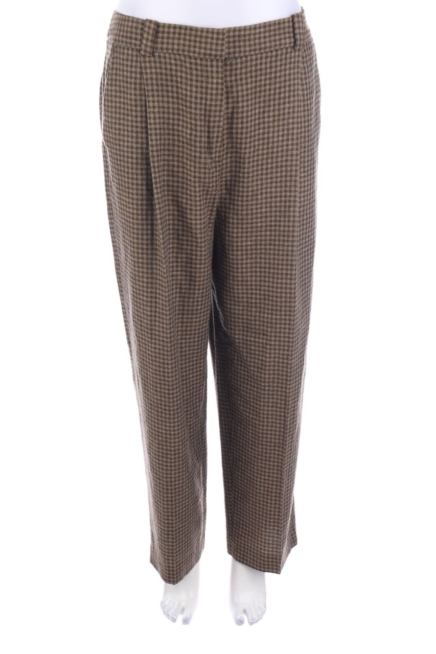 Massimo Dutti - Bundfaltenhose aus Woll-Mix mit Karo-Muster - D 40