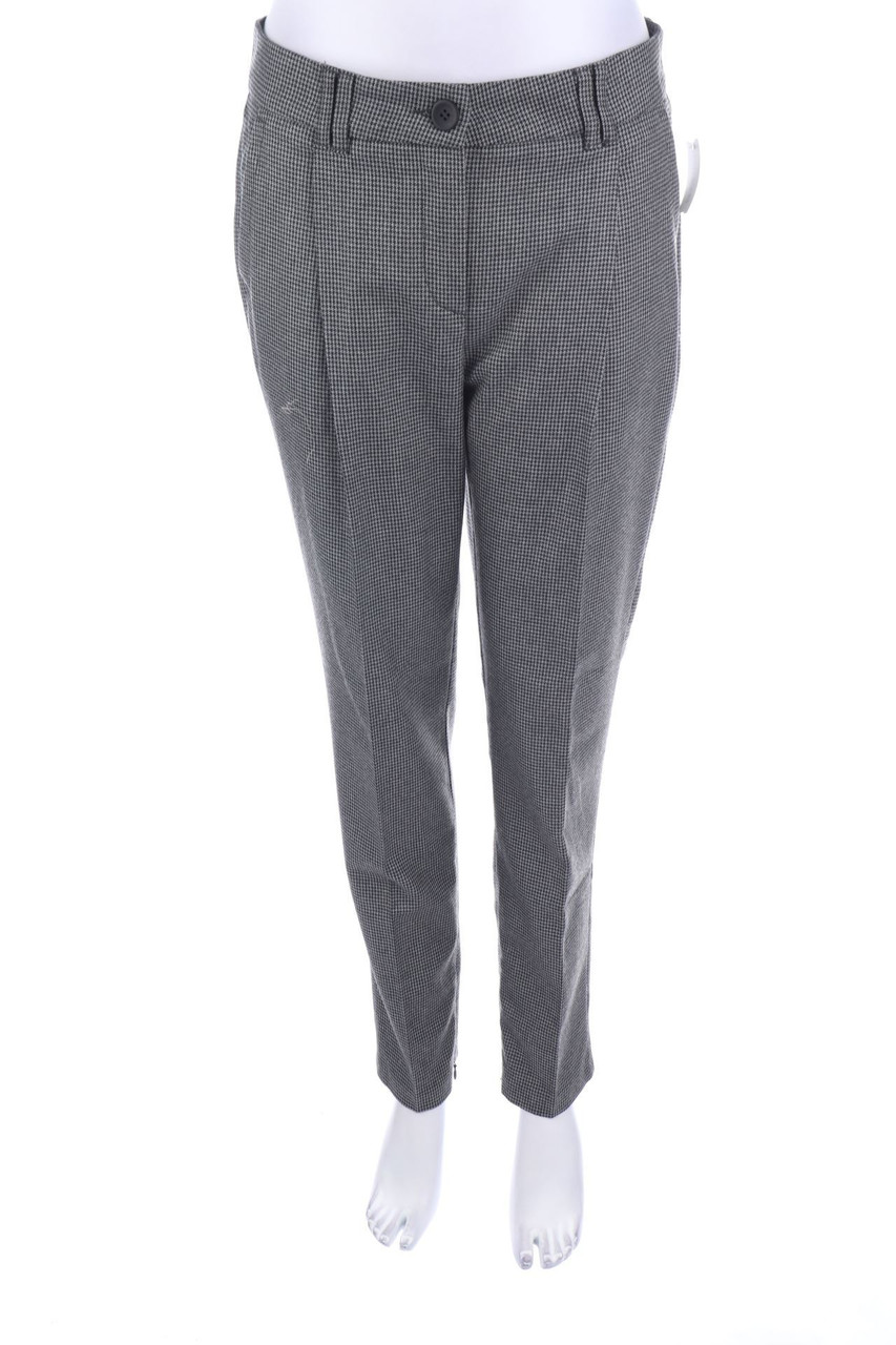 Ohne Label - Bundfaltenhose mit Hahnentritt-Muster - L