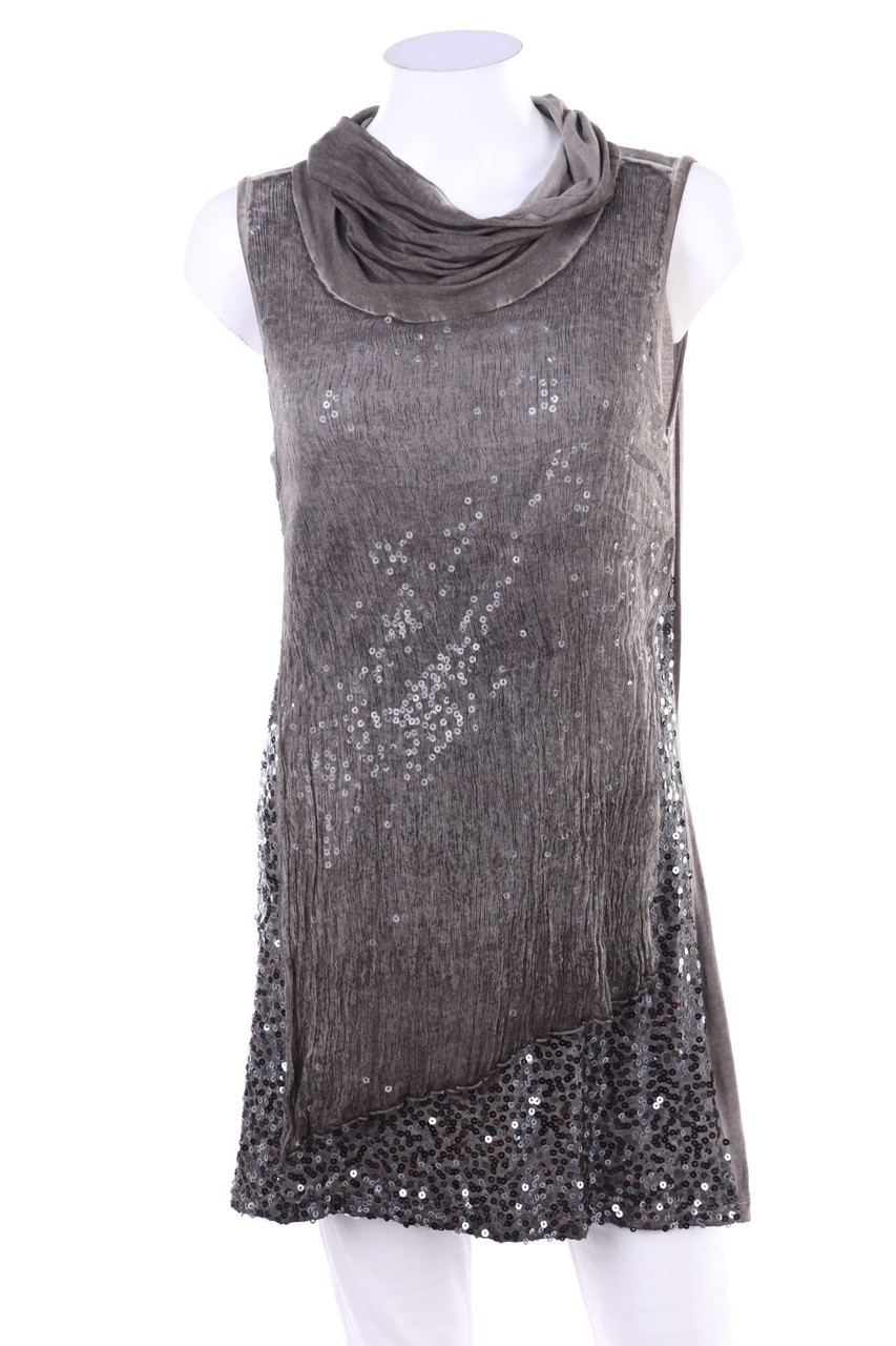 PATRIZIA DINI - Pailletten-Top mit Seiden-Details - D 42