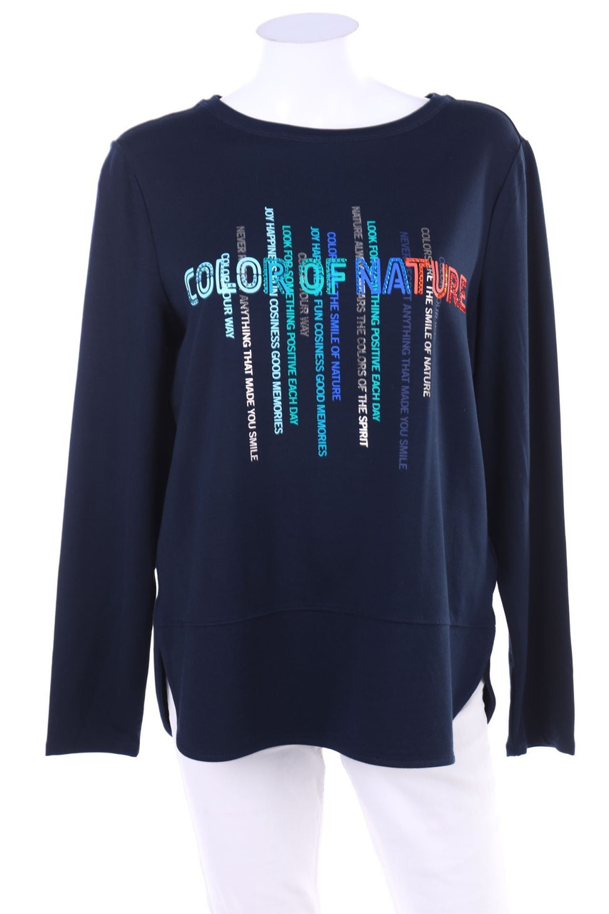 CECIL - Print-Longsleeve-Shirt mit Strass-Steinen - M