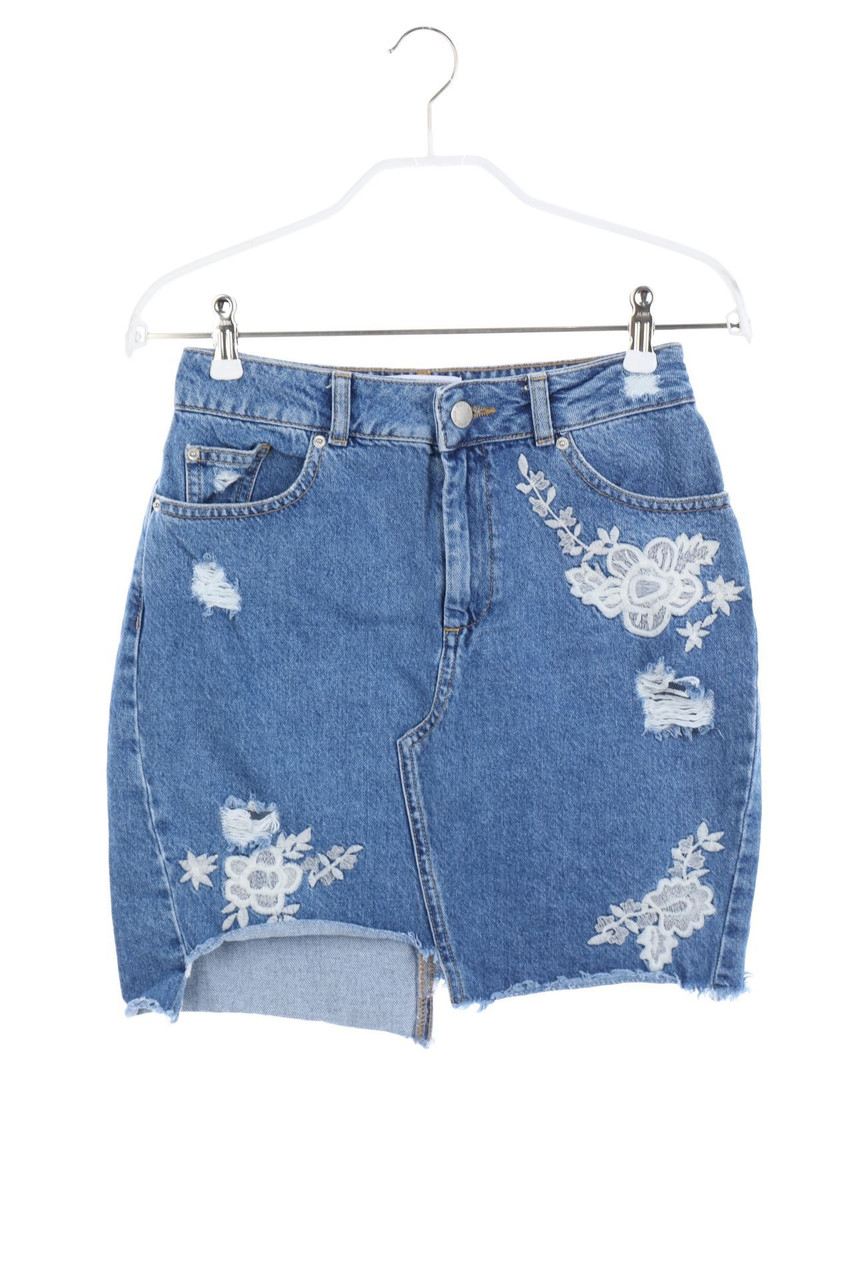 Miss Selfridge - Mini-Jeansrock mit Stickereien - D 34