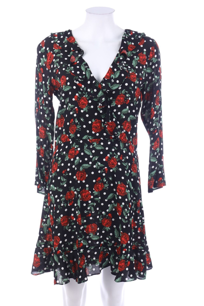 MANGO - Print-Kleid mit Volants - L