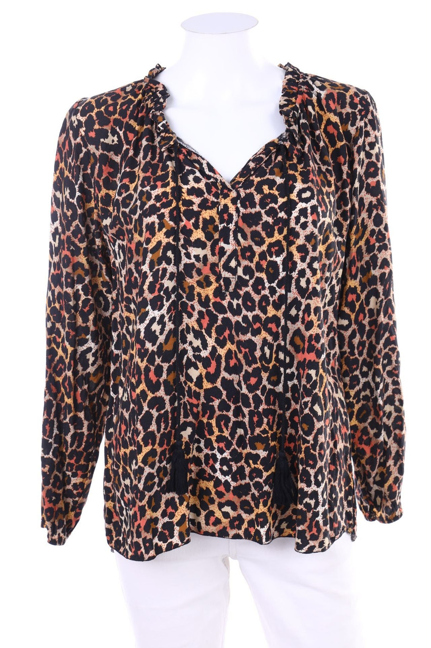 Velvet Rose - Bluse mit Leo-Print - D 42