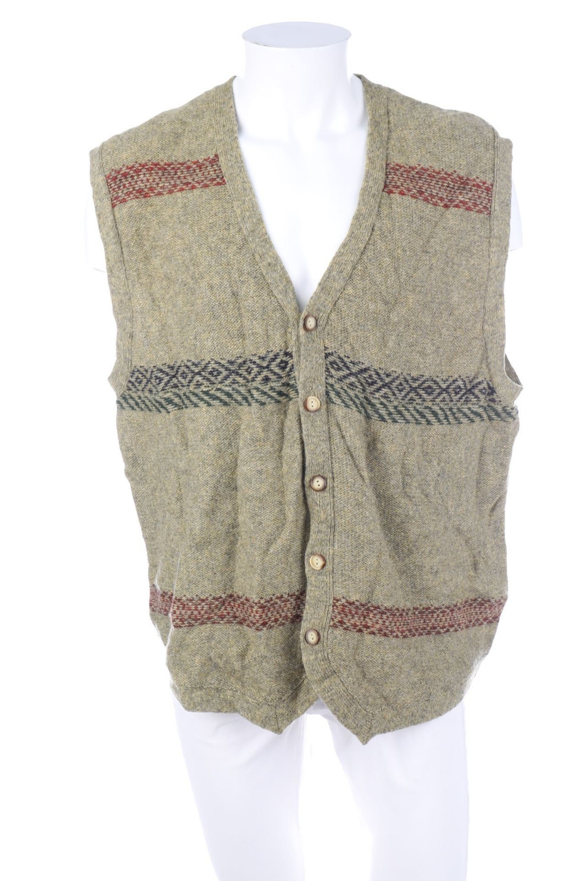 Eddie Bauer - Vintage-Weste aus Wolle mit Muster - XL