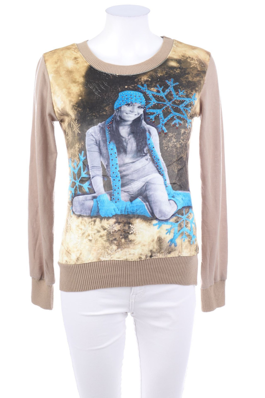 Ambitionfly - Print-Longsleeve-Shirt mit Samt - M