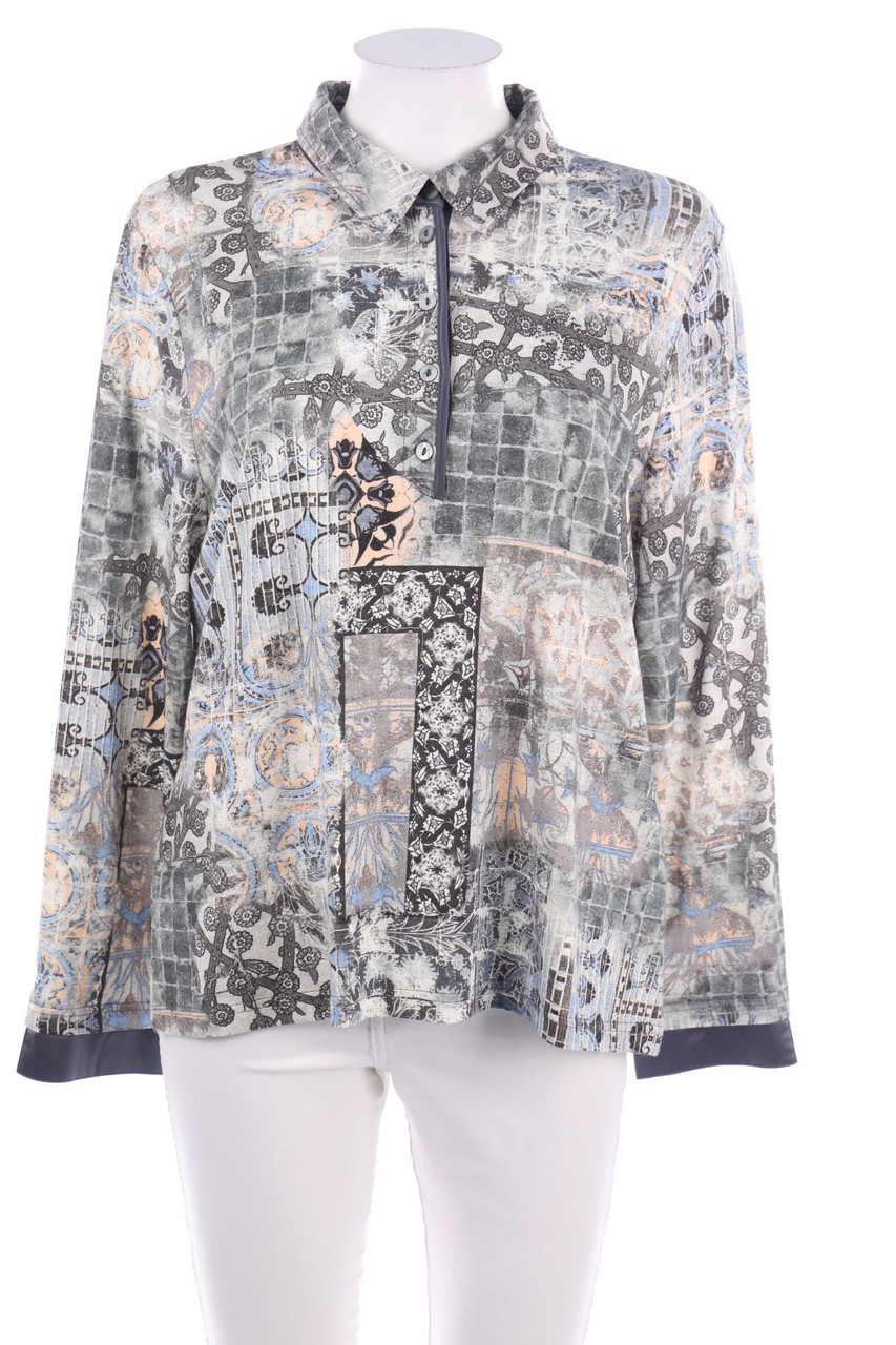 Lucia - Langarm-Polo-Shirt mit Print - D 44