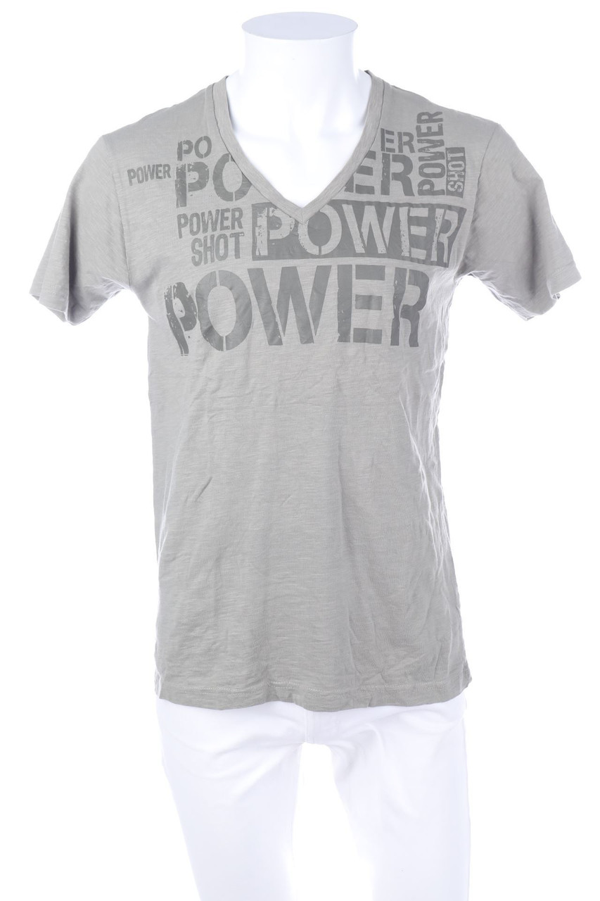 DAVIDOFF - T-Shirt mit V-Neck aus Baumwolle mit Print - L