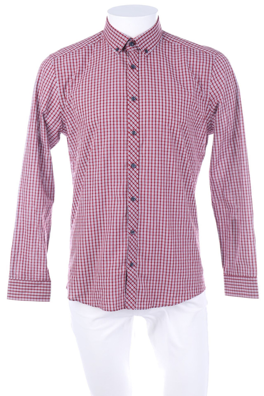 Angelo Litrico C&A - kariertes Button-down-Hemd aus Baumwoll-Mix - S