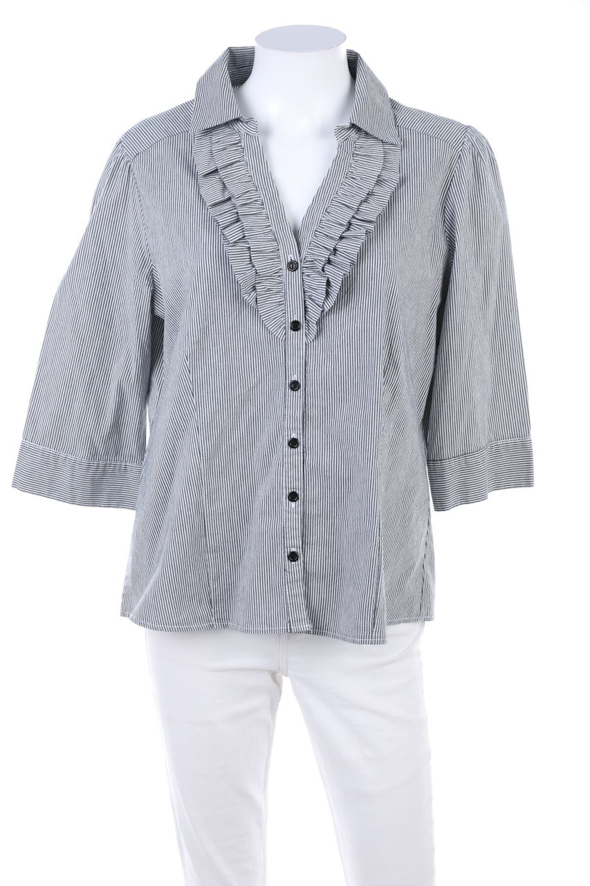 Yessica by C&A - Stretch-Streifen-Bluse mit 3/4-Ärmel - D 44