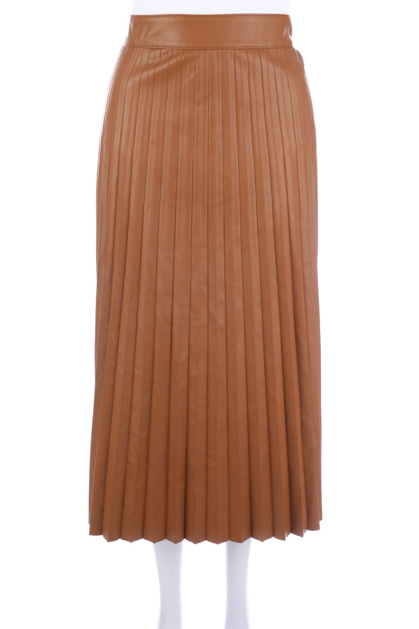 RIVER ISLAND - Plissee-Midi-Faux Leather-Rock - D 44