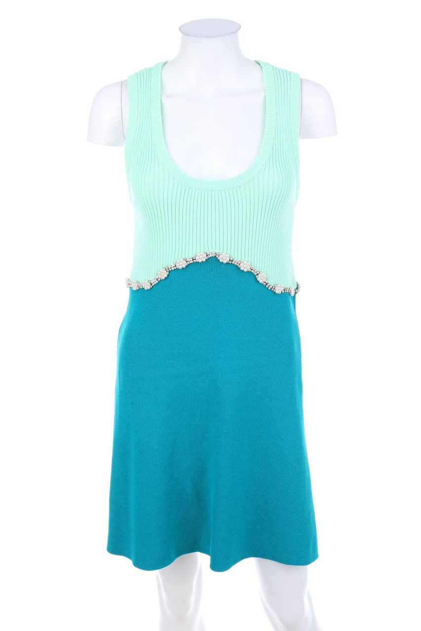 Ohne Label - Strickkleid mit Strass-Steinen - XS