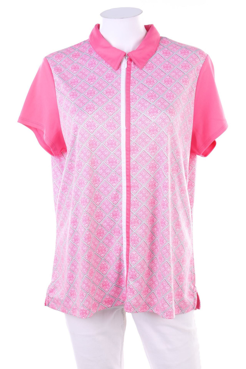 PGA TOUR - Golf-Polo-Shirt mit floralem Muster - XL