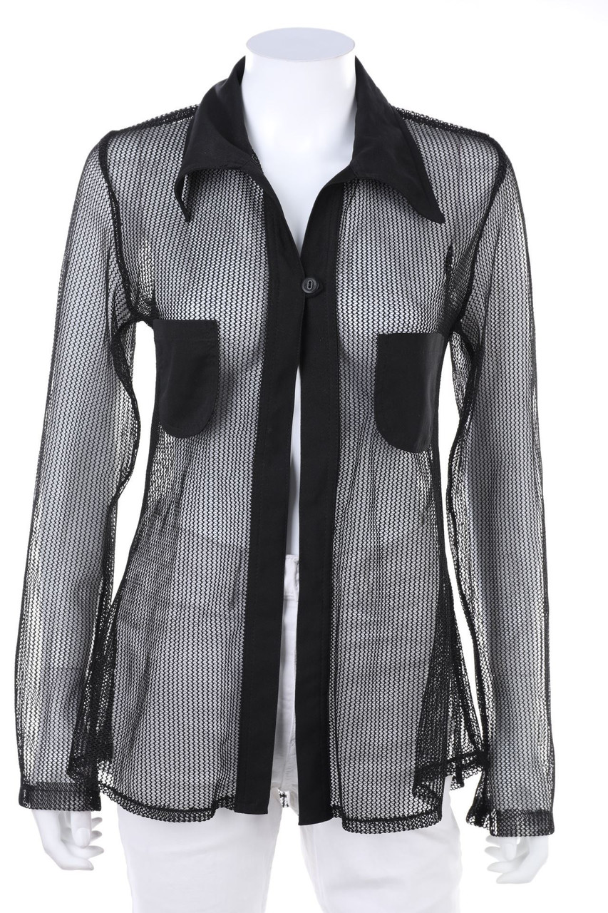Gepard - Mesh-Bluse mit aufgesetzten Taschen - D 38