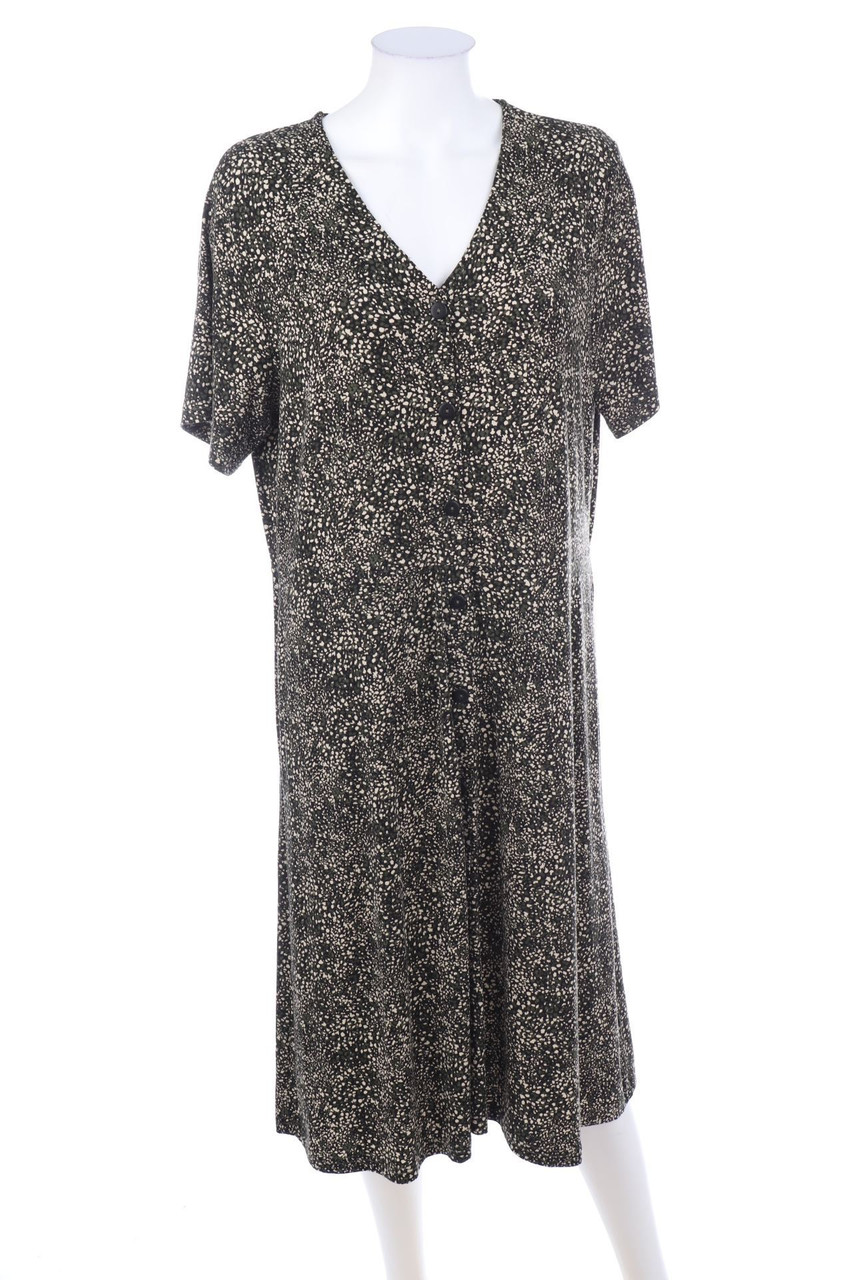 Ohne Label - Jersey-Midikleid mit Print - D 44