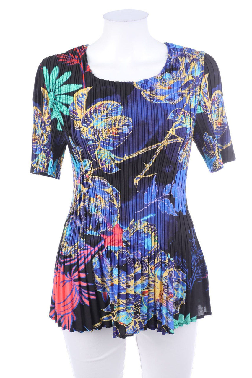 JEANNIE THE MAGIC SHIRT - Plissee-Kurzarm-Shirt mit Blumen-Print - ONE SIZE