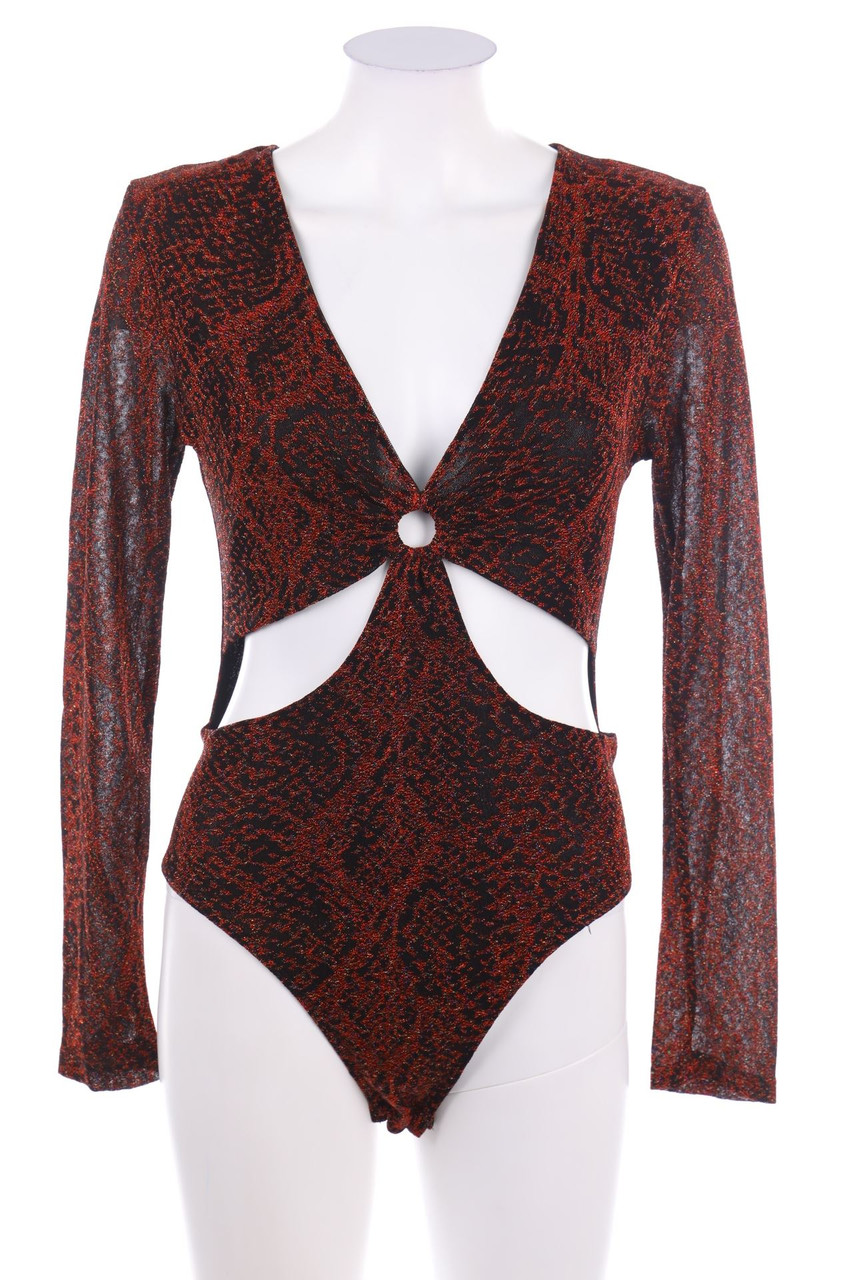 Desigual - Glitzer-Body mit Cut-outs - M