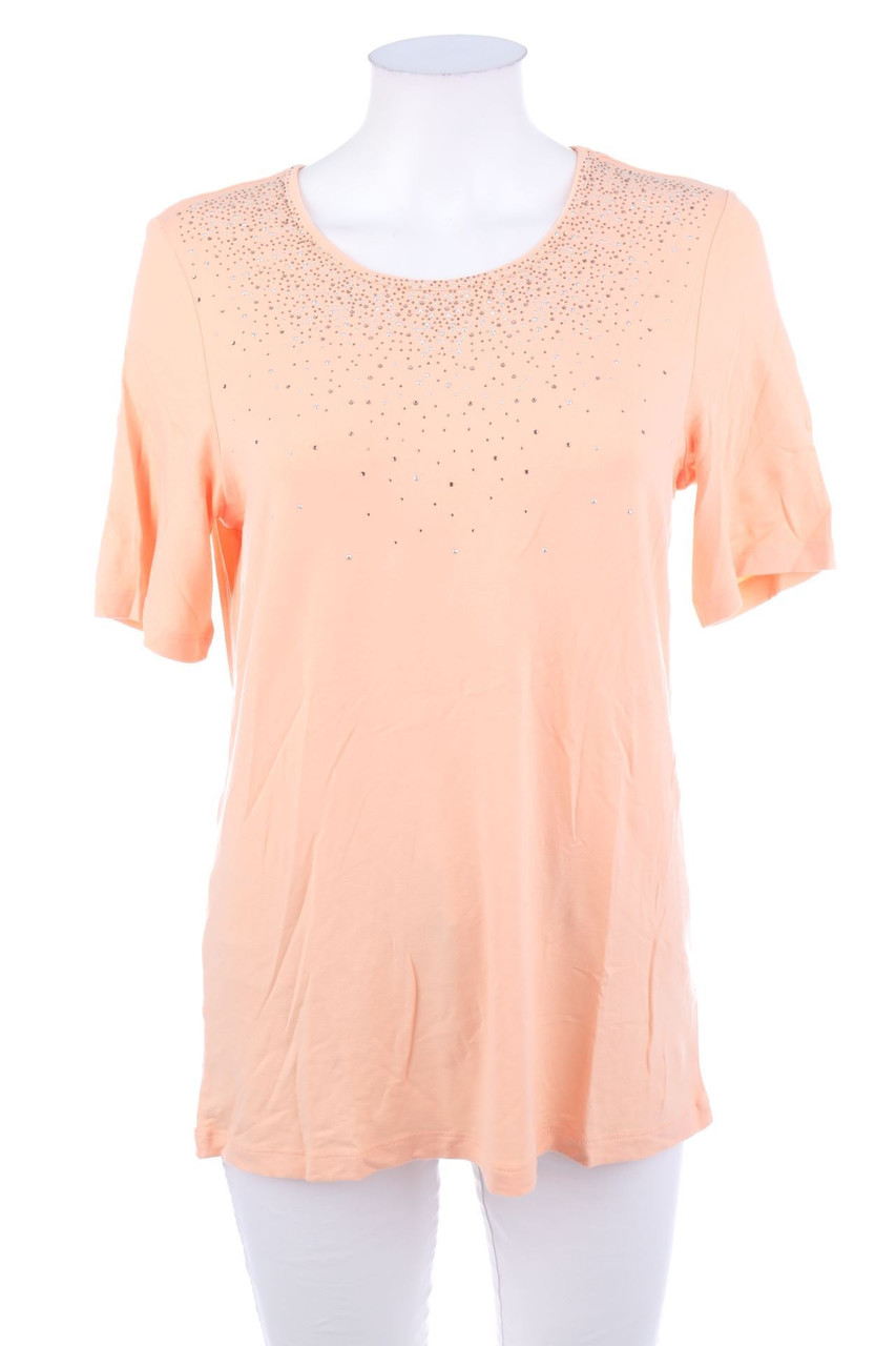 HELENA VERA - Kurzarm-Shirt mit Strass-Steinen - D 38